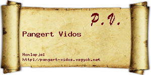 Pangert Vidos névjegykártya